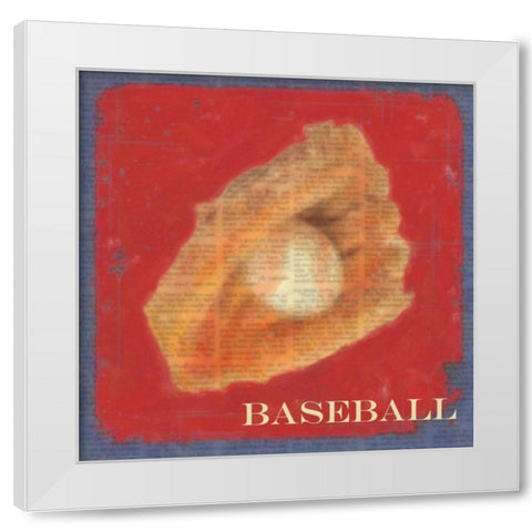 Baseball White Modern Wood Framed Art Print by Greene, Taylor