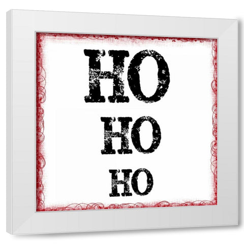 HO HO HO White Modern Wood Framed Art Print by Greene, Taylor