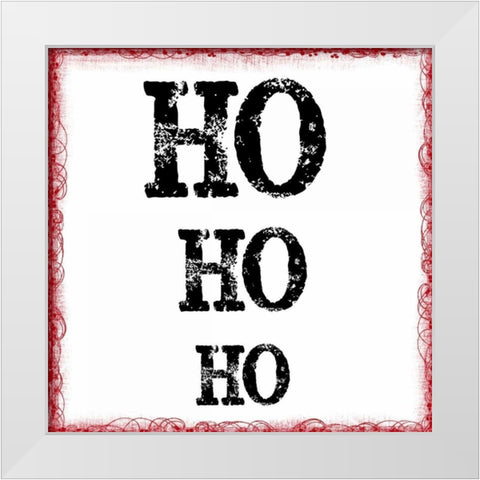 HO HO HO White Modern Wood Framed Art Print by Greene, Taylor