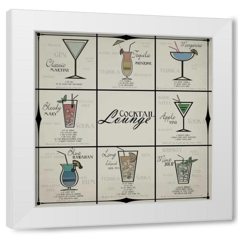 Cocktail Lounge White Modern Wood Framed Art Print by Greene, Taylor