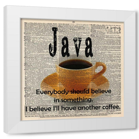 JAVA White Modern Wood Framed Art Print by Greene, Taylor
