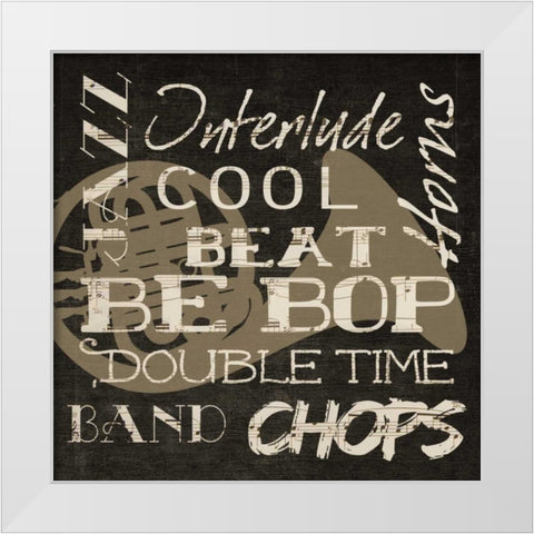 JAZZ SILHOUETTE White Modern Wood Framed Art Print by Greene, Taylor