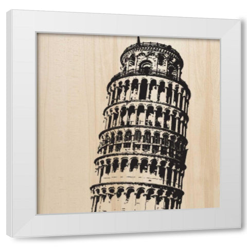 Pisa White Modern Wood Framed Art Print by Greene, Taylor