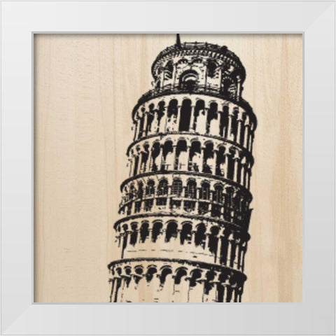 Pisa White Modern Wood Framed Art Print by Greene, Taylor