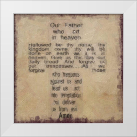 OUR FATHER White Modern Wood Framed Art Print by Greene, Taylor