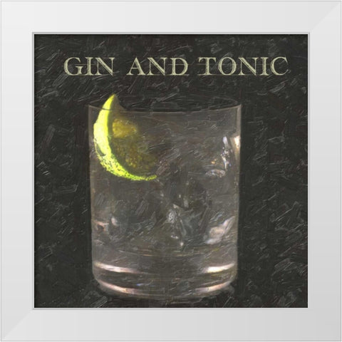 GIN AND TONIC BLK White Modern Wood Framed Art Print by Greene, Taylor