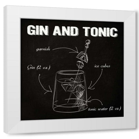 GIN AND TONIC SKETCH White Modern Wood Framed Art Print by Greene, Taylor