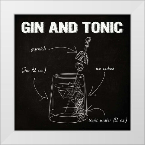 GIN AND TONIC SKETCH White Modern Wood Framed Art Print by Greene, Taylor