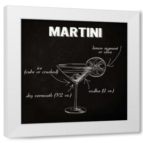 MARTINI SKETCH White Modern Wood Framed Art Print by Greene, Taylor