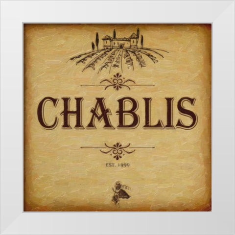 CHABLIS White Modern Wood Framed Art Print by Greene, Taylor