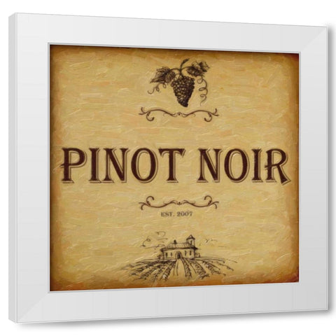 PINOT NOIR White Modern Wood Framed Art Print by Greene, Taylor