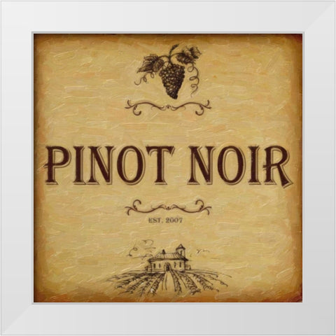 PINOT NOIR White Modern Wood Framed Art Print by Greene, Taylor