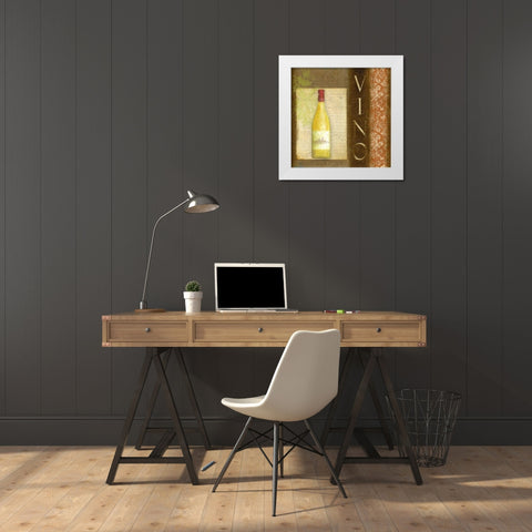 VINO  White Modern Wood Framed Art Print by Greene, Taylor