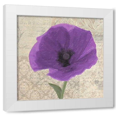 PLUM POPPY I White Modern Wood Framed Art Print by Greene, Taylor