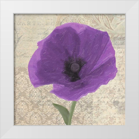 PLUM POPPY I White Modern Wood Framed Art Print by Greene, Taylor