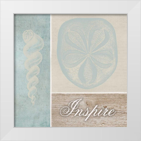 Inspire Shells White Modern Wood Framed Art Print by Greene, Taylor