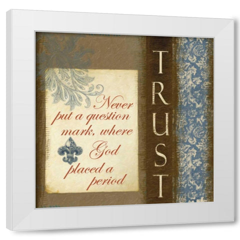 QUESTION MARK White Modern Wood Framed Art Print by Greene, Taylor
