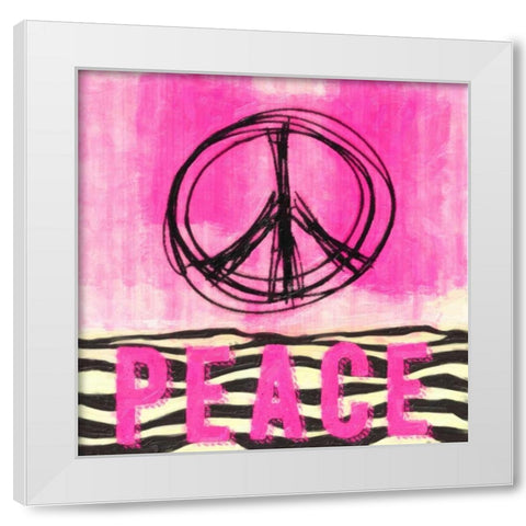 Sketch Peace White Modern Wood Framed Art Print by Greene, Taylor