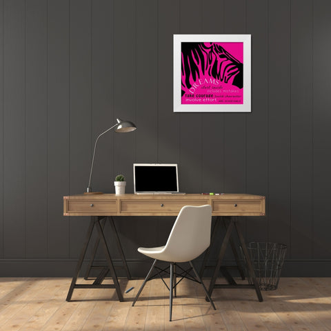 Zebra Dreams White Modern Wood Framed Art Print by Greene, Taylor