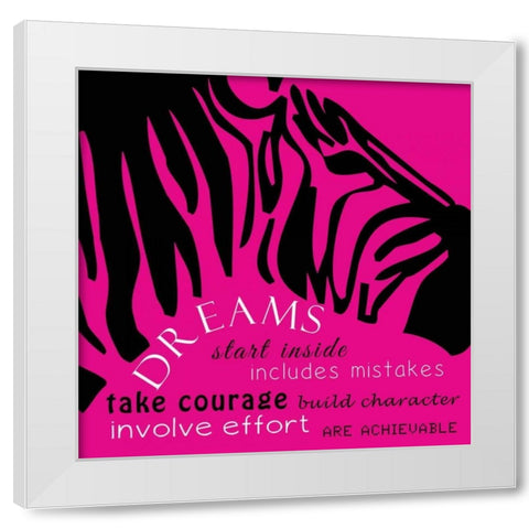 Zebra Dreams White Modern Wood Framed Art Print by Greene, Taylor