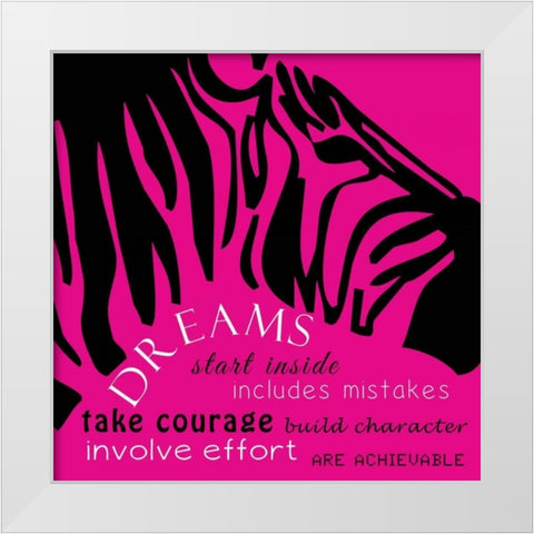 Zebra Dreams White Modern Wood Framed Art Print by Greene, Taylor