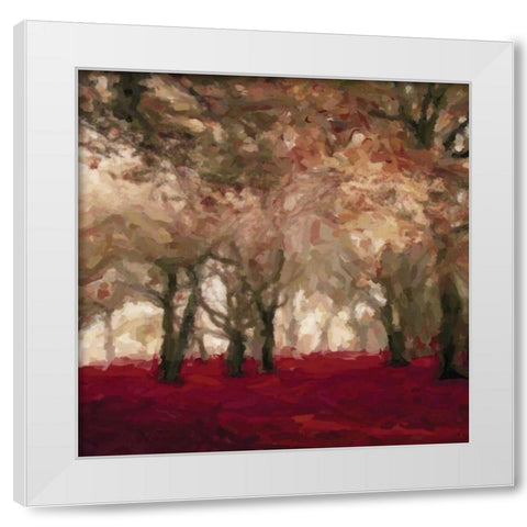 Crimson Forest Floor A White Modern Wood Framed Art Print by Greene, Taylor