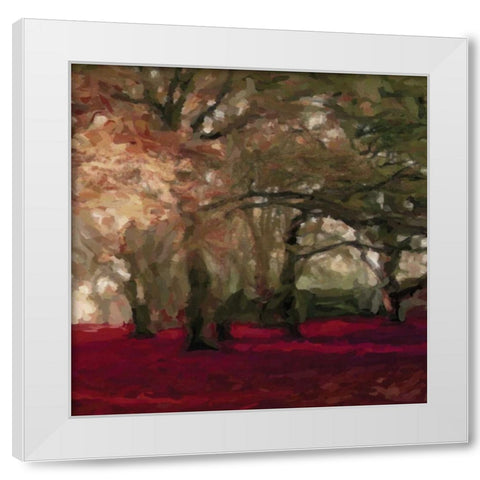 Crimson Forest Floor B White Modern Wood Framed Art Print by Greene, Taylor