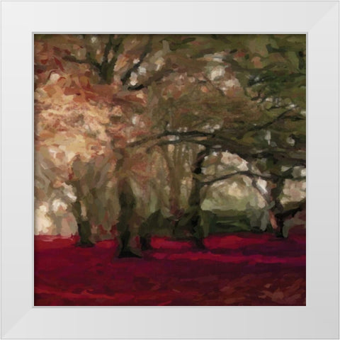 Crimson Forest Floor B White Modern Wood Framed Art Print by Greene, Taylor