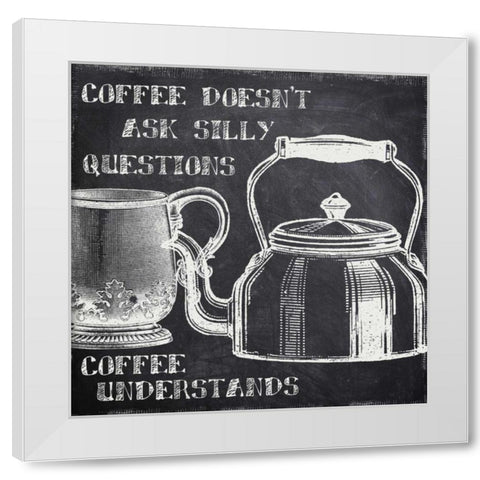 World of Coffee White Modern Wood Framed Art Print by Greene, Taylor