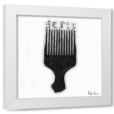 Afro Pick White Modern Wood Framed Art Print by Greene, Taylor
