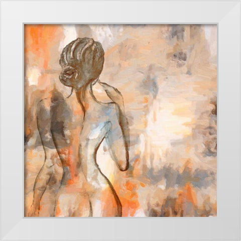 Amber Beauty I White Modern Wood Framed Art Print by Greene, Taylor