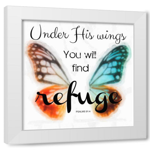 Under His Wings White Modern Wood Framed Art Print by Greene, Taylor
