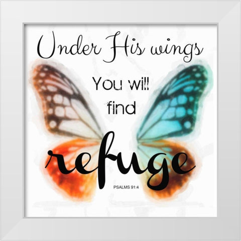 Under His Wings White Modern Wood Framed Art Print by Greene, Taylor