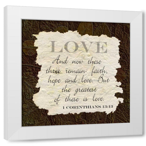 Love White Modern Wood Framed Art Print by Greene, Taylor