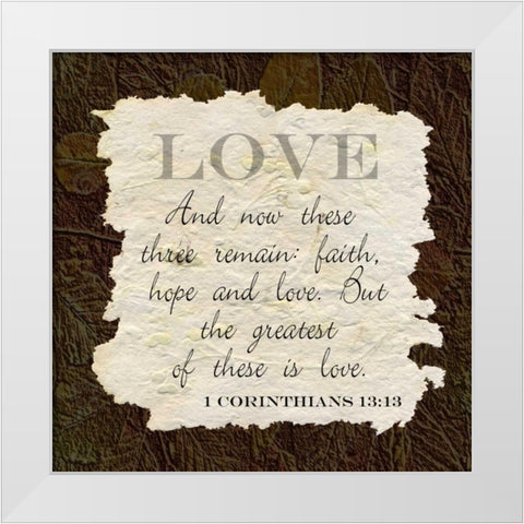 Love White Modern Wood Framed Art Print by Greene, Taylor