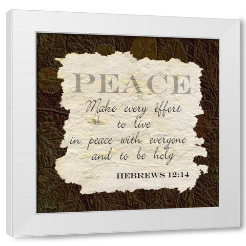 Peace White Modern Wood Framed Art Print by Greene, Taylor