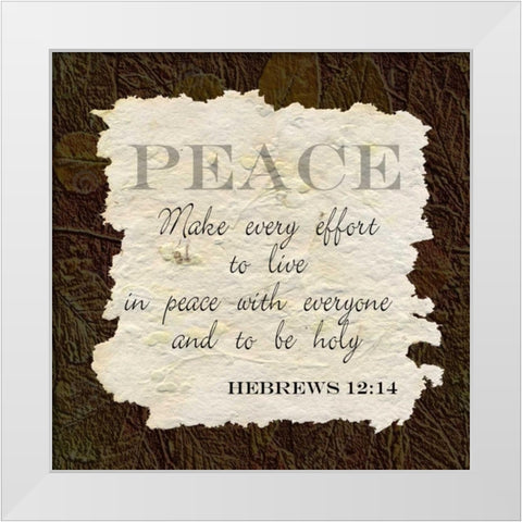 Peace White Modern Wood Framed Art Print by Greene, Taylor