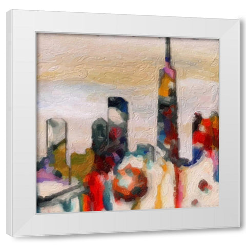 Abstract Skyline 2 White Modern Wood Framed Art Print by Greene, Taylor