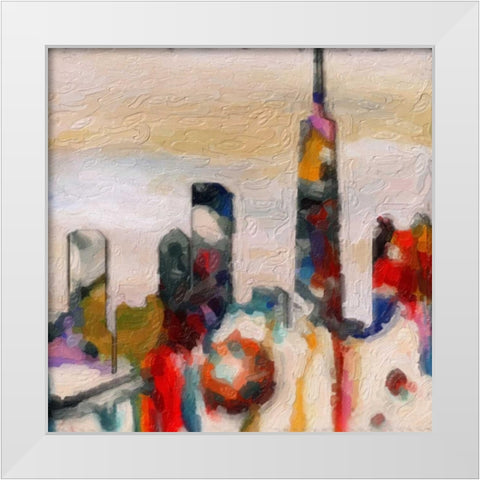 Abstract Skyline 2 White Modern Wood Framed Art Print by Greene, Taylor