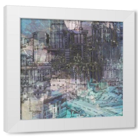 City Madness I White Modern Wood Framed Art Print by Greene, Taylor