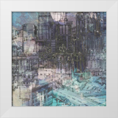 City Madness I White Modern Wood Framed Art Print by Greene, Taylor