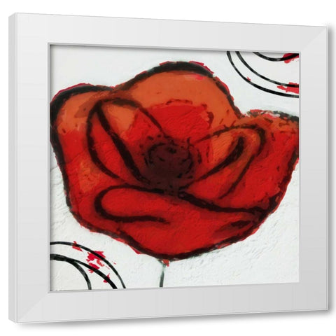 Contempo Poppy 2 White Modern Wood Framed Art Print by Greene, Taylor