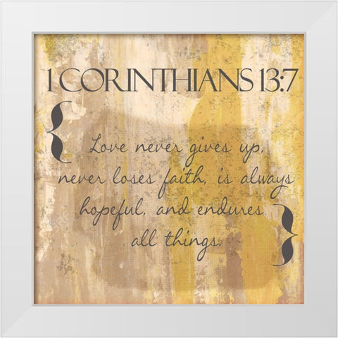 1 Corinthians 13-7 White Modern Wood Framed Art Print by Greene, Taylor