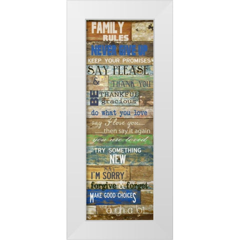 Family Rules Cools White Modern Wood Framed Art Print by Greene, Taylor