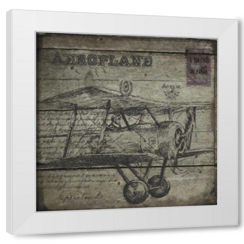 Vintage  Aeroplane White Modern Wood Framed Art Print by Greene, Taylor