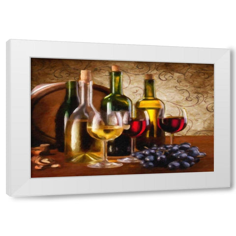 Wine I White Modern Wood Framed Art Print by Greene, Taylor