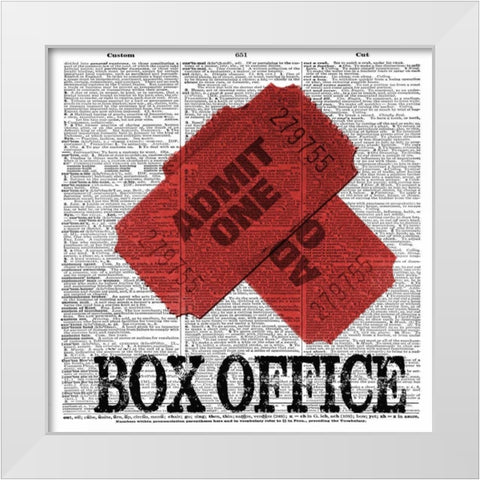 BOX OFFICE White Modern Wood Framed Art Print by Greene, Taylor
