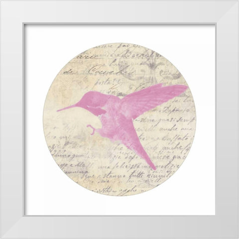 Love Bird Disc White Modern Wood Framed Art Print by Greene, Taylor