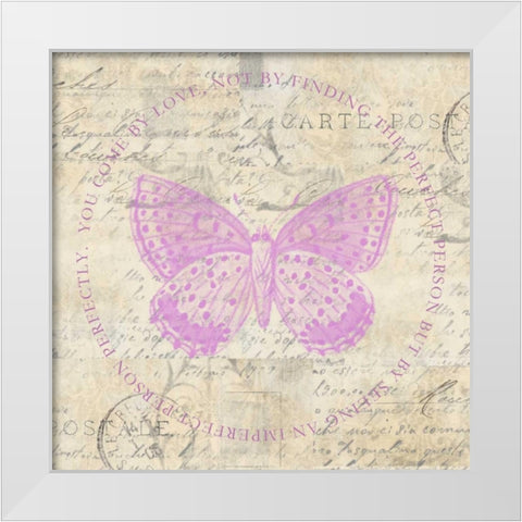 Love Butterfly Paper White Modern Wood Framed Art Print by Greene, Taylor