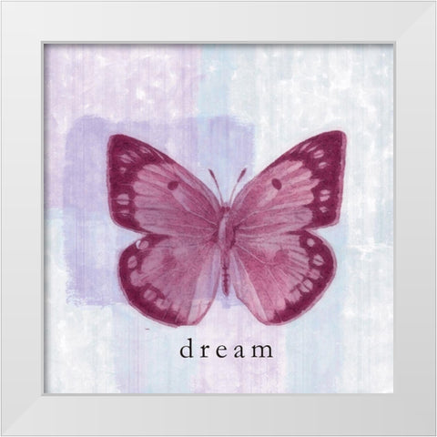 Mulberry Butterfly Dream White Modern Wood Framed Art Print by Greene, Taylor